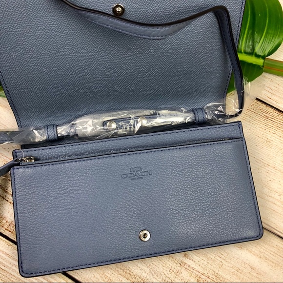 COACH • FOLDOVER CLUTCH /CROSSBODY PEBBLE LEATHER - Picture 6 of 8